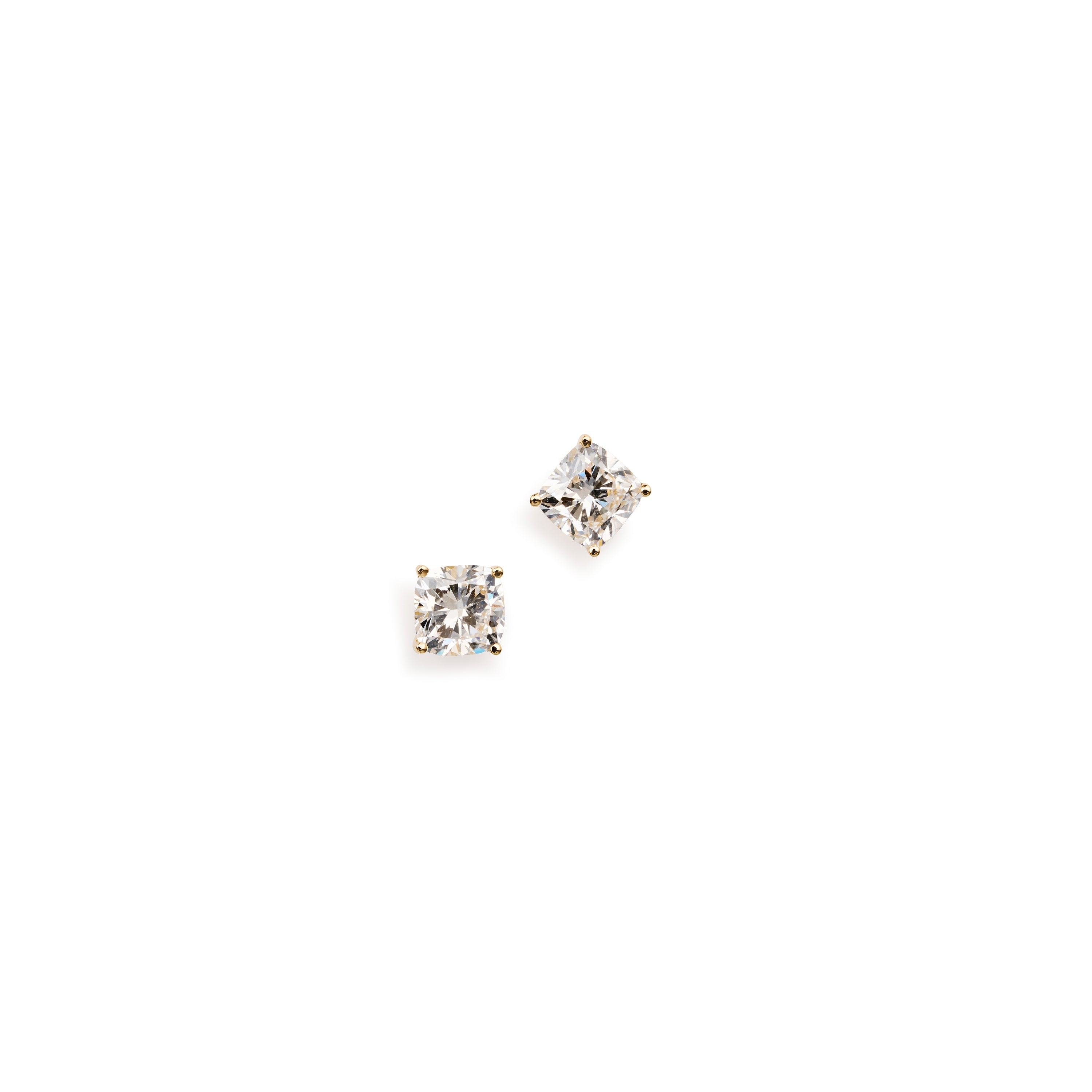 2 ct tw cushion lab-grown diamond stud earrings in platinum by FacetsN – front view