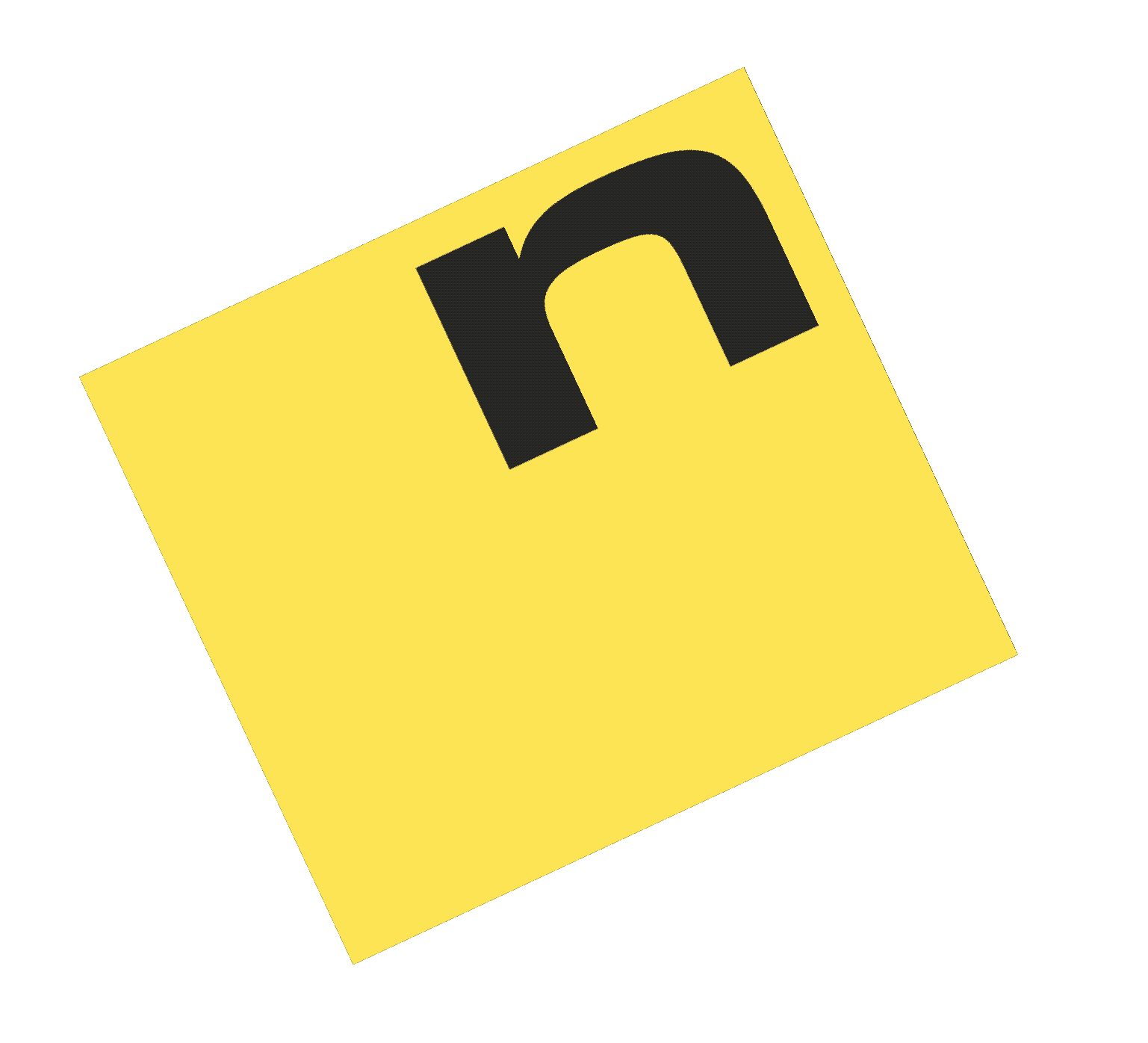 facetsn animated yellow square logo with black lowercase n rotating on transparent background