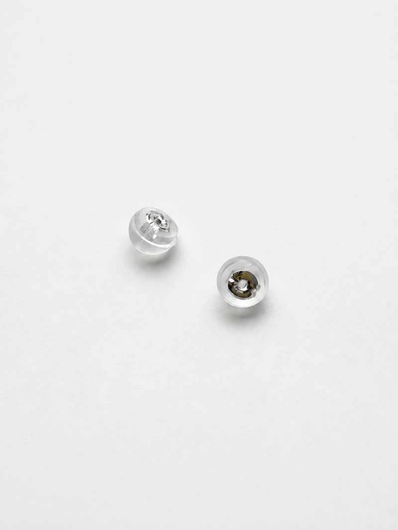 Platinum Earring Backs with Silicone Jackets