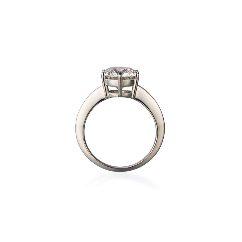 2.51 ct round brilliant lab-grown diamond ring in platinum by FacetsN – upright view