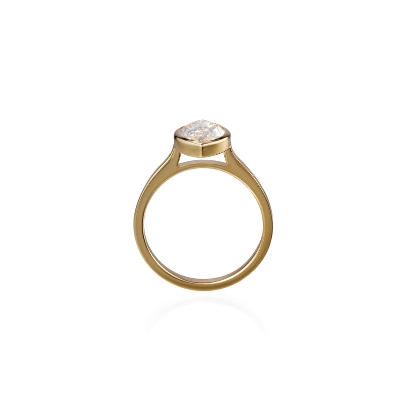 2.05 ct marquise lab-grown diamond ring in 18K yellow gold by FacetsN – upright view