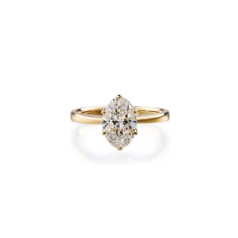 1.55 ct round brilliant lab-grown diamond ring in 18K yellow gold by FacetsN – front view